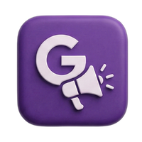 Ikona Google Ads z megafonem symbolizująca reklamy Google