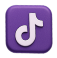 Fioletowa ikona logo TikTok reprezentująca usługi marketingu w mediach społecznościowych